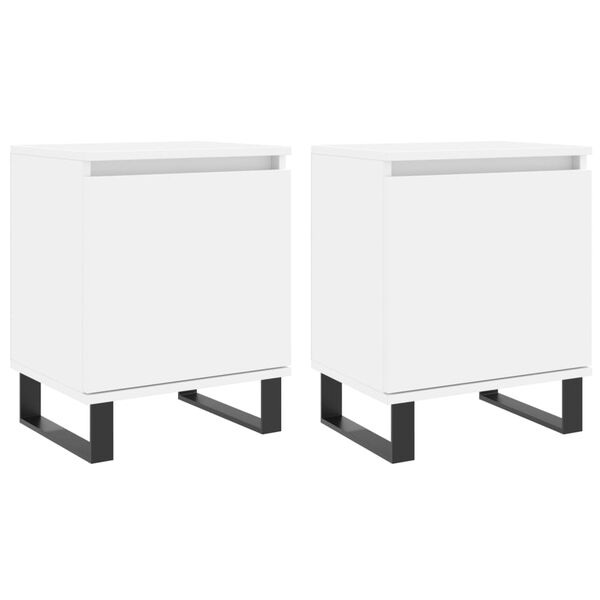 vidaXL Bedside Cabinets 2 pcs White 40x30x50 cm Engineered Wood