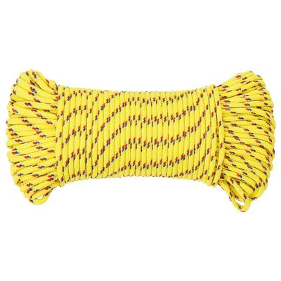 vidaXL Boat Rope Yellow 3 mm 100 m Polypropylene