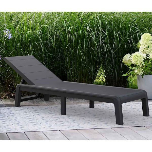 Keter Sunlonger with Cushion Formentera Wooden texture Anthracite
