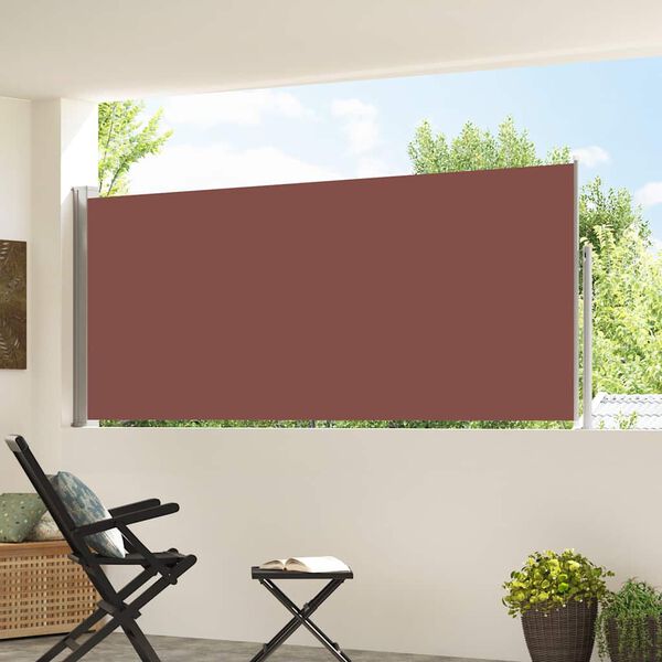 vidaXL Retractable Side Awning 120 x 300 cm Brown