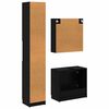 vidaXL Bathroom Cabinet Set with Shelf 3 pcs Black Oak Engineered Wood