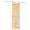 vidaXL Sliding Door Natural and White 70 x 210 cm Solid Pine Wood