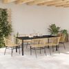 vidaXL Garden Dining Set 7 pcs Brown Poly Rattan