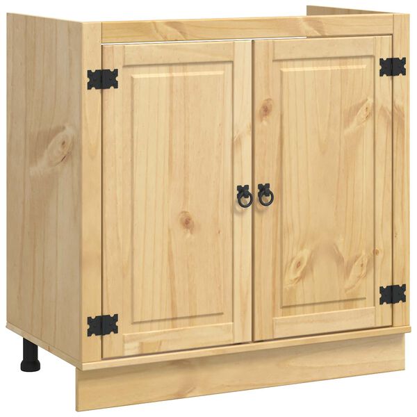vidaXL Cabinet SKI Honey Brown 80 x 46 x 81.5 cm Solid Pine Wood