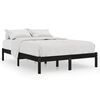 vidaXL Bed Frame without Mattress Black Solid Wood 120x200 cm