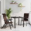 vidaXL Garden Dining Set 3 pcs Brown Powder-Coated Steel