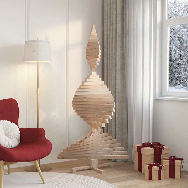 vidaXL Christmas Trees with Stand Natural 180 cm Solid pine wood
