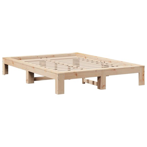 vidaXL Bed Frame without Mattress 135x190 cm Double Solid Wood Pine