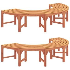vidaXL Tree Bench 8 -Seater 2 pcs 160 x 80 x 45cm Natural