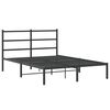 vidaXL Metal Bed Frame without Mattress with Headboard Black 140x190cm