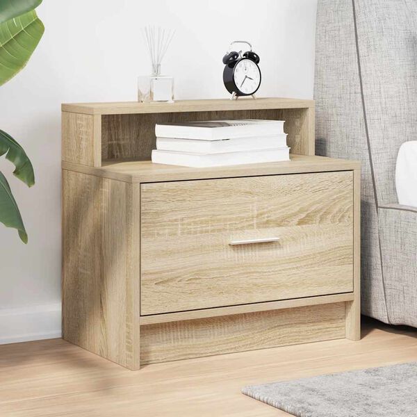 vidaXL Bedside Cabinet with Drawer Sonoma Oak 51x31x47 cm
