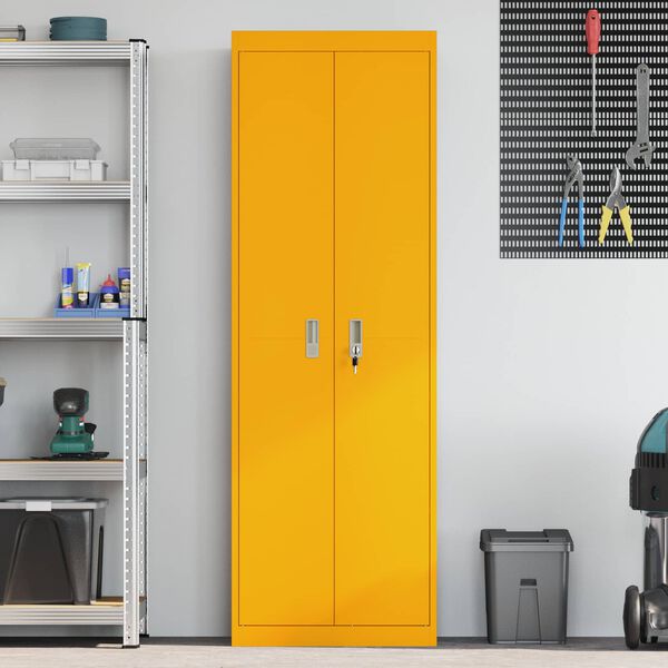 vidaXL Storage Cabinet 2 pcs Mustard Yellow 60 x 40 x180 cm