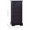vidaXL Chest of Drawers Light Black 45x35x100 cm Solid Wood Mahogany