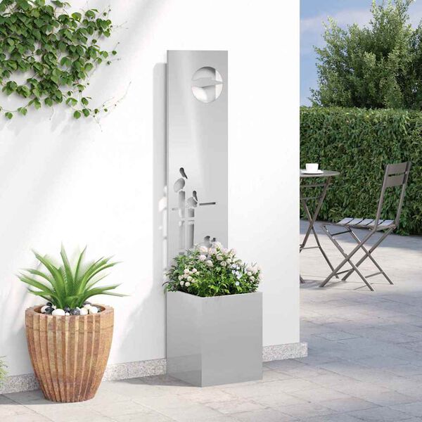 vidaXL Garden Privacy Screen Sliver 32 x 140 cm Stainless steel