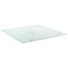 vidaXL Table Top White 40x40 cm 6 mm Tempered Glass with Marble Design