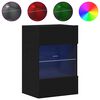 vidaXL Wall Cabinets with LED Lights for TV 2 pcs Black 40x30x60.5 cm