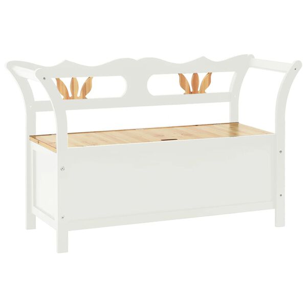 vidaXL Bench White 107x45x75.5 cm Solid Wood Fir