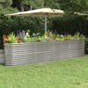 vidaXL Garden Raised Bed Galvanised Steel 332x40x68 cm Silver
