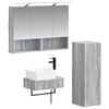 vidaXL Bathroom Cabinet Set 4 pcs Grey Sonoma 50 x 14.5 x 70 cm
