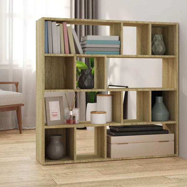 vidaXL Book Cabinet/Room Divider Sonoma Oak 105x24x102 cm