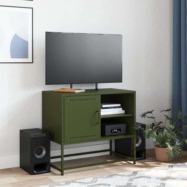 vidaXL TV Cabinet Olive Green 68x39x60.5 cm Steel