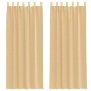 vidaXL Voile Curtains with Rod Pockets 2 pcs Sand