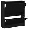 vidaXL Shoe Cabinet Black Oak 80 x 21 x 87.5 cm Engineered Wood