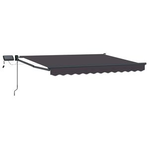 vidaXL Manual Retractable Awning with LEDs Anthracite 2.5 x 2 m