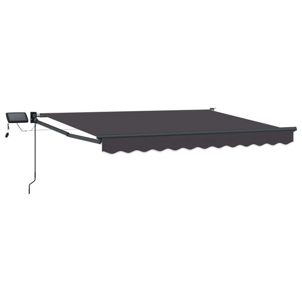 vidaXL Manual Retractable Awning with LEDs Anthracite 2.5 x 2 m