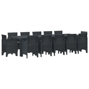 vidaXL Garden Dining Set 13 pcs Anthracite Synthetic rattan