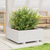 vidaXL Garden Planter White 60x60x26.5 cm Solid Wood Pine