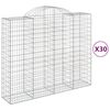 vidaXL Arched Gabion Baskets 30 pcs 200x50x160/180 cm Galvanised Iron