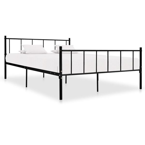 vidaXL Bed Frame without Mattress Black Metal 180x200 cm Super King