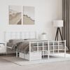 vidaXL Metal Bed Frame without Mattress with Footboard White 140x190cm