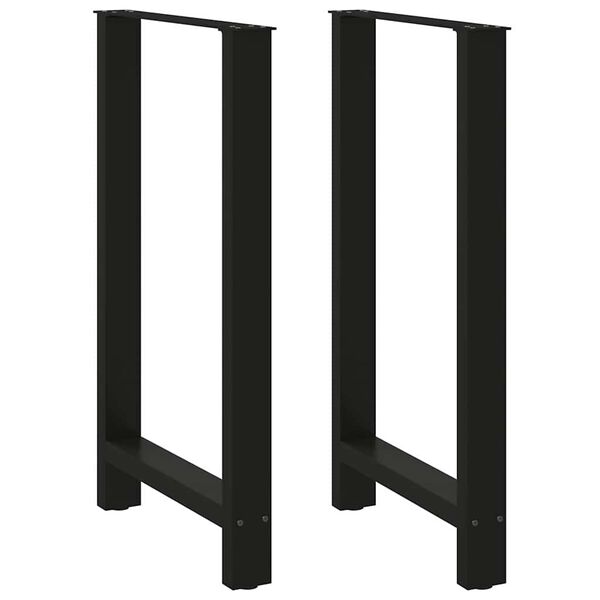 vidaXL Bar Table Legs Black 2 pcs 60x(100-101) cm Steel