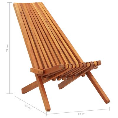 vidaXL Folding Outdoor Lounge Chair Solid Acacia Wood