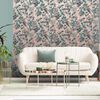 DUTCH WALLCOVERINGS Wallpaper Leaves and Birds Green and Pink