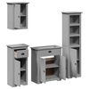 vidaXL 4 Piece Bathroom Furniture Set BODO Grey Solid Wood Pine