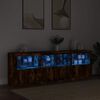 vidaXL Sideboard with LED Lights Smoked Oak 202x37x67 cm