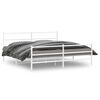 vidaXL Metal Bed Frame without Mattress with Footboard&nbsp;White 183x213cm