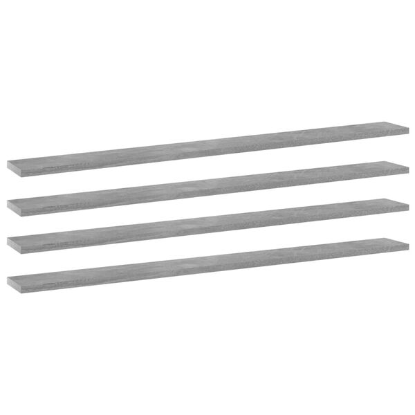vidaXL Bookshelf Boards 4 pcs Concrete Grey 100x10x1.5 cm Engineered Wood