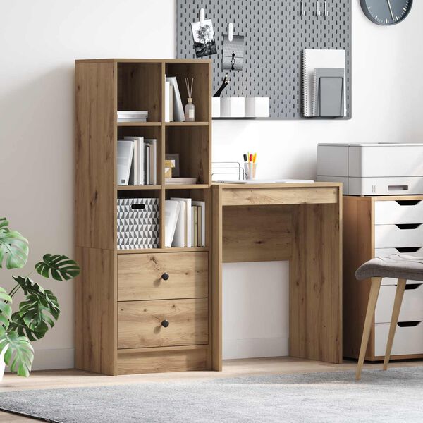 vidaXL Desk with Drawer 2 pcs Artisan Oak