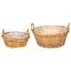 vidaXL Planter Basket with Storage 2 pcs Brown Lacak Rattan