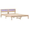 vidaXL Bed Frame with Headboard Brown 160 x 200 cm Solid Pine Wood