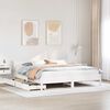 vidaXL Bed Frame with Drawers White 200x200 cm Solid Wood Pine