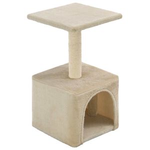 vidaXL Cat Tree | Beige | Particle board, soft plush, sisal rope | 55 cm