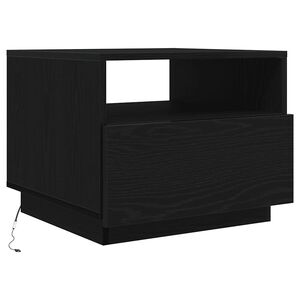vidaXL Coffee Table with LED Lights Black Oak 50x49x40 cm