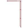 vidaXL Walk-in Shower Wall with Clear ESG Glass Red 80x195 cm