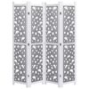 vidaXL 4-Panel Room Divider Grey 140x165 cm Solid Wood