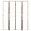 vidaXL 4-Panel Room Divider White 140x165 cm Solid Wood